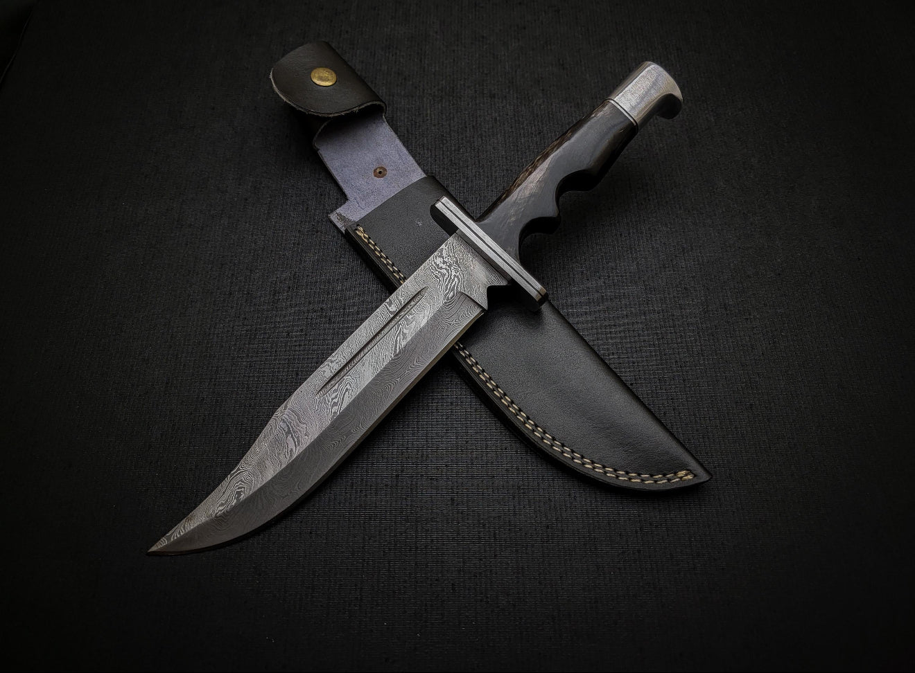 Damascus Steel Scream Knife Replica | Handmade Forged Knife with Sheath Unique Blades Runner