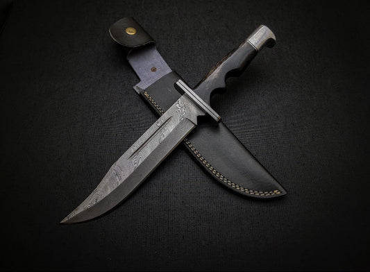 Damascus Steel Scream Knife Replica | Handmade Forged Knife with Sheath Unique Blades Runner