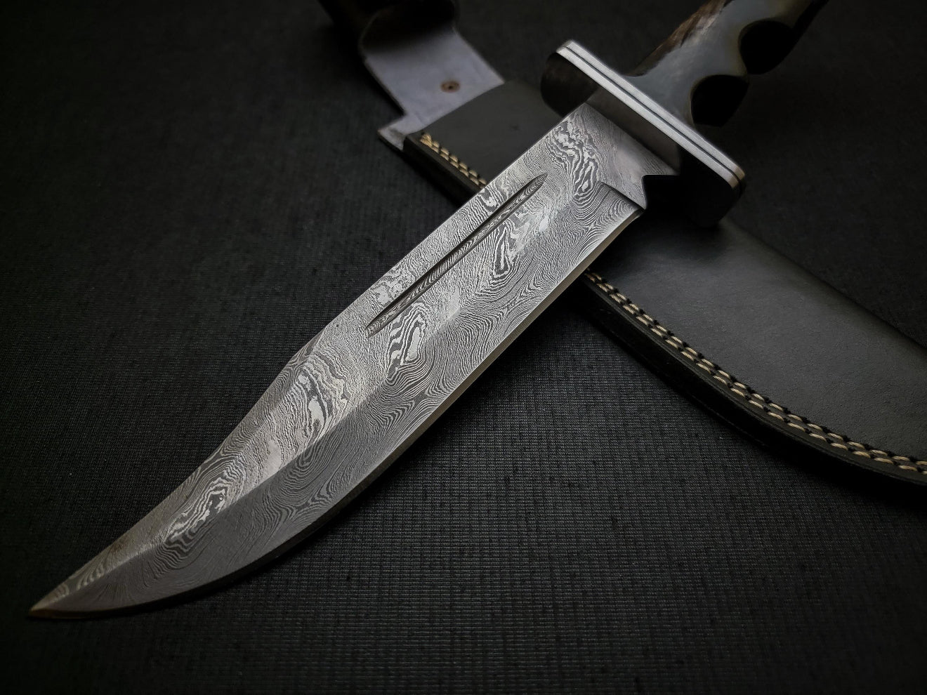 Damascus Steel Scream Knife Replica | Handmade Forged Knife with Sheath Unique Blades Runner