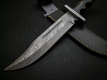 Damascus Steel Scream Knife Replica | Handmade Forged Knife with Sheath Unique Blades Runner