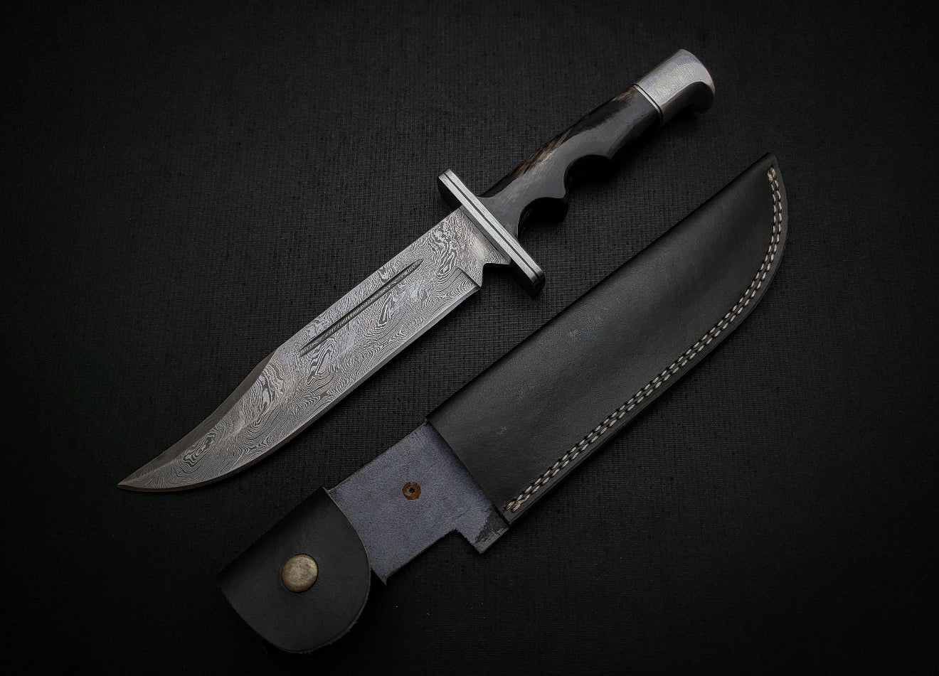 Damascus Steel Scream Knife Replica | Handmade Forged Knife with Sheath Unique Blades Runner