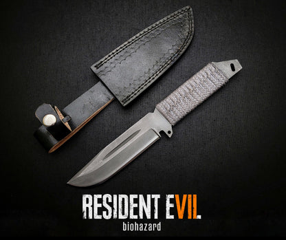 Resident Evil 7 Biohazard Knife Replica with Leather Sheath | Handmade Unique Blades Runner