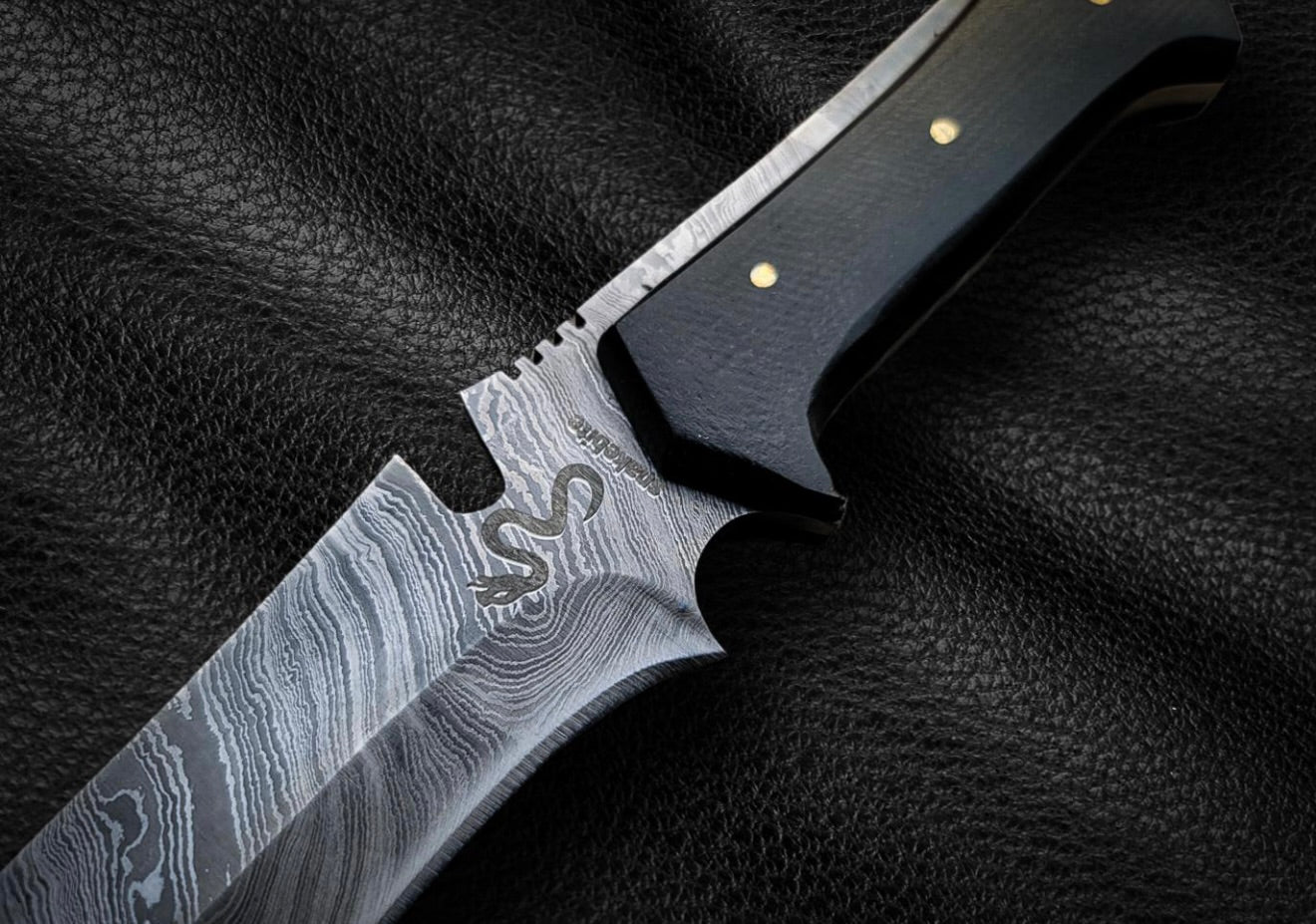 Resident Evil 4 Krauser Knife | Jack Krauser Damascus version with Leather Sheath Unique Blades Runner