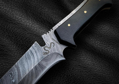 Resident Evil 4 Krauser Knife | Jack Krauser Damascus version with Leather Sheath Unique Blades Runner