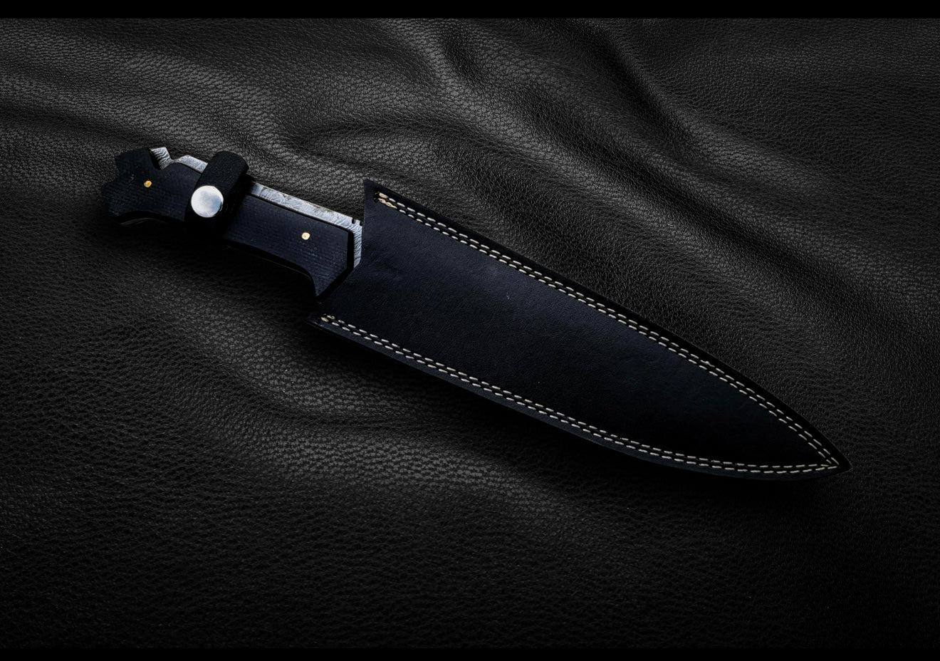 Resident Evil 4 Krauser Knife | Jack Krauser Damascus version with Leather Sheath Unique Blades Runner
