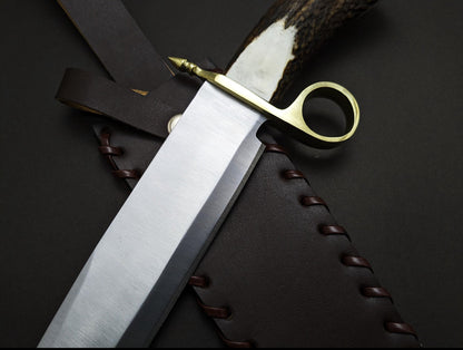 Tombstone Bowie Knife - Stag Antler Handle | Collectible Western Knife Unique Blades Runner