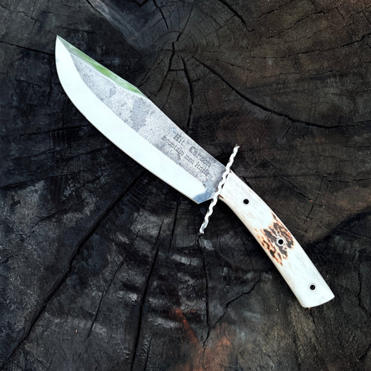 Mountain Bowie Knife | High Carbon Steel Hunting Knife with Stag Horn Handle Unique Blades Runner