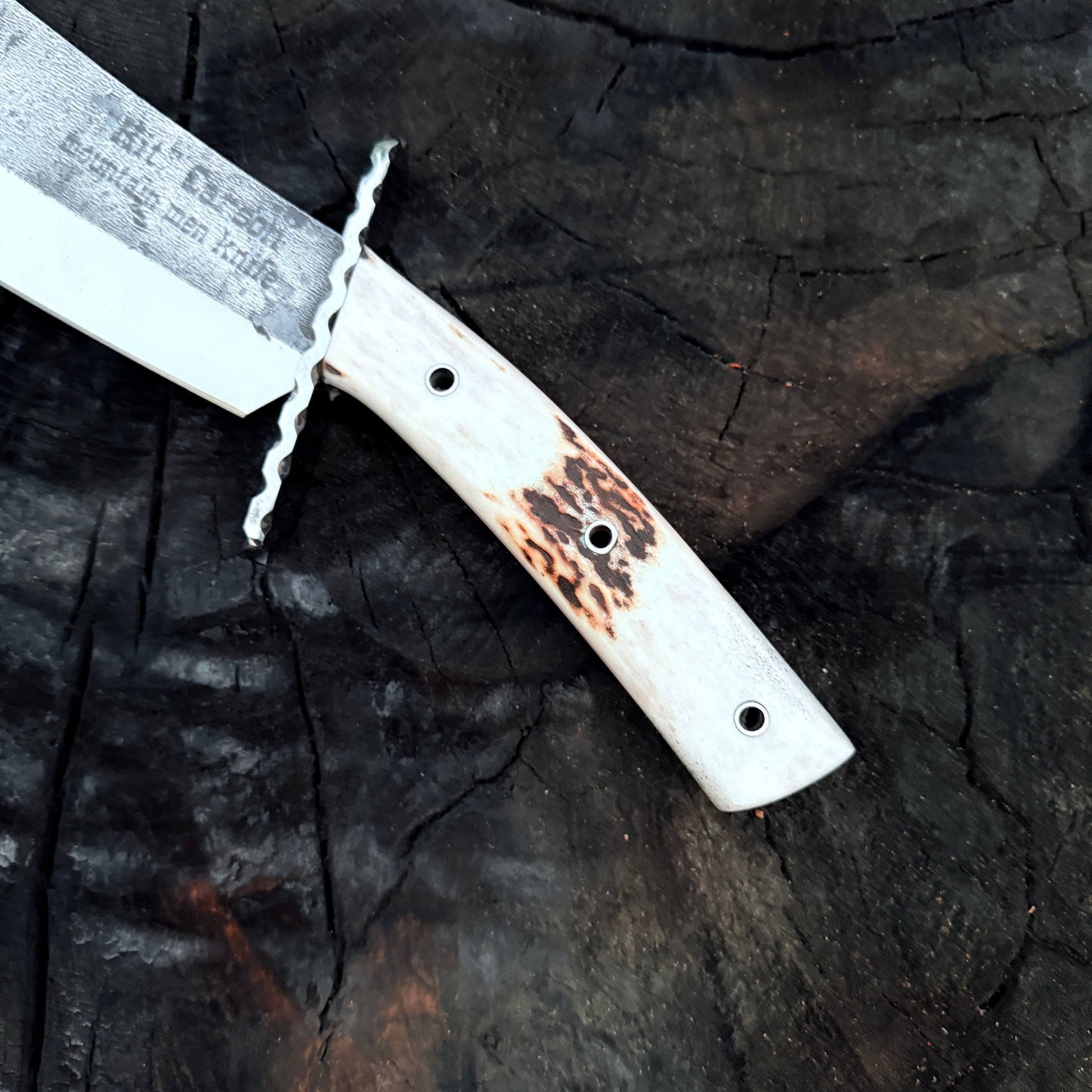 Mountain Bowie Knife | High Carbon Steel Hunting Knife with Stag Horn Handle Unique Blades Runner