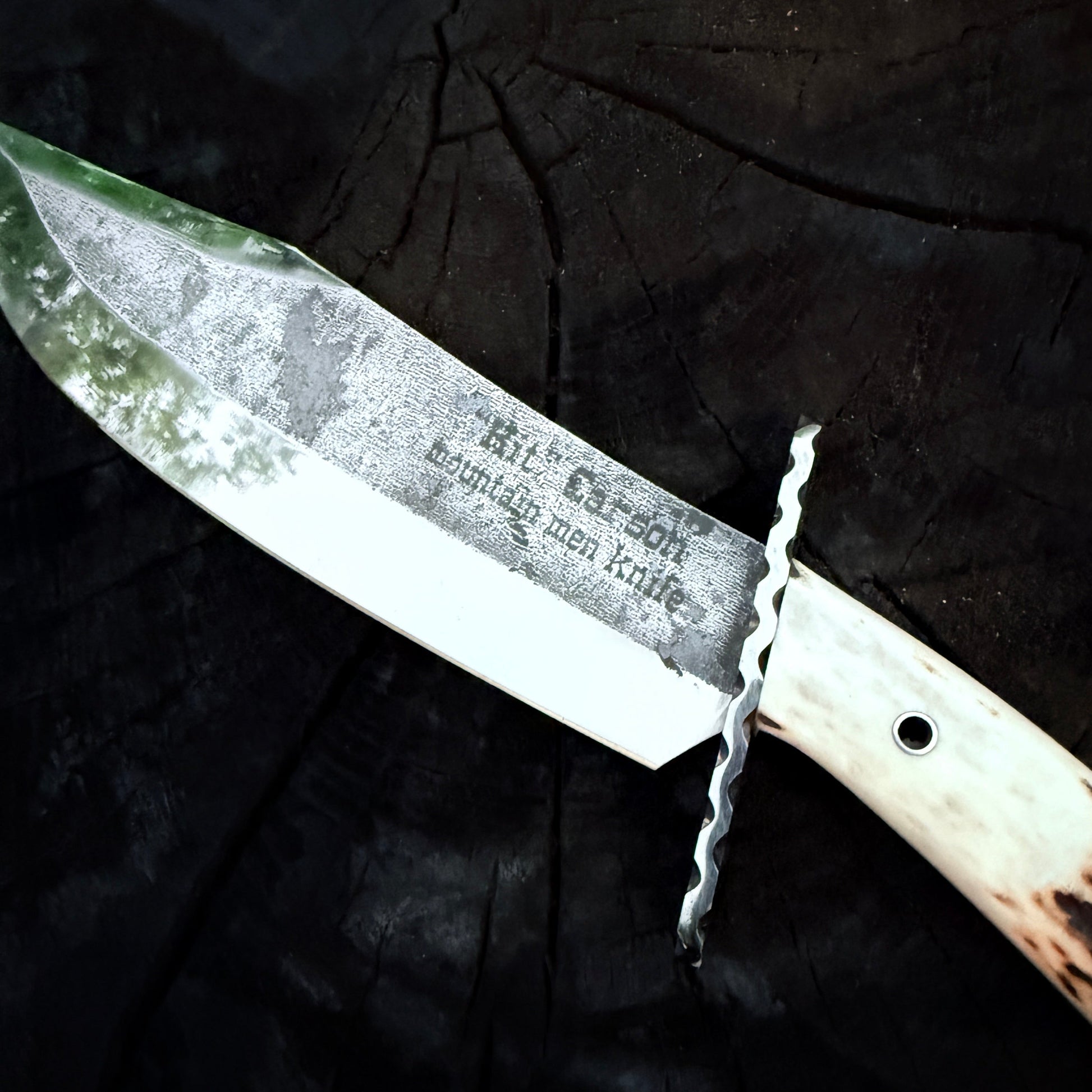 Mountain Bowie Knife | High Carbon Steel Hunting Knife with Stag Horn Handle Unique Blades Runner