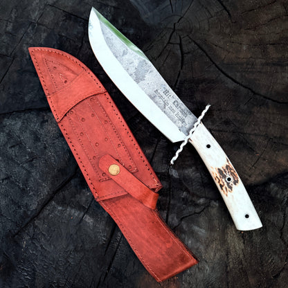 Mountain Bowie Knife | High Carbon Steel Hunting Knife with Stag Horn Handle Unique Blades Runner