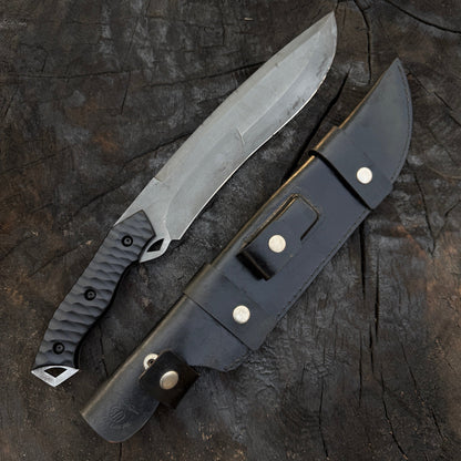 Handmade Rustic Tracker Knife – Carbon Steel Blade with Micarta Grip Unique Blades Runner