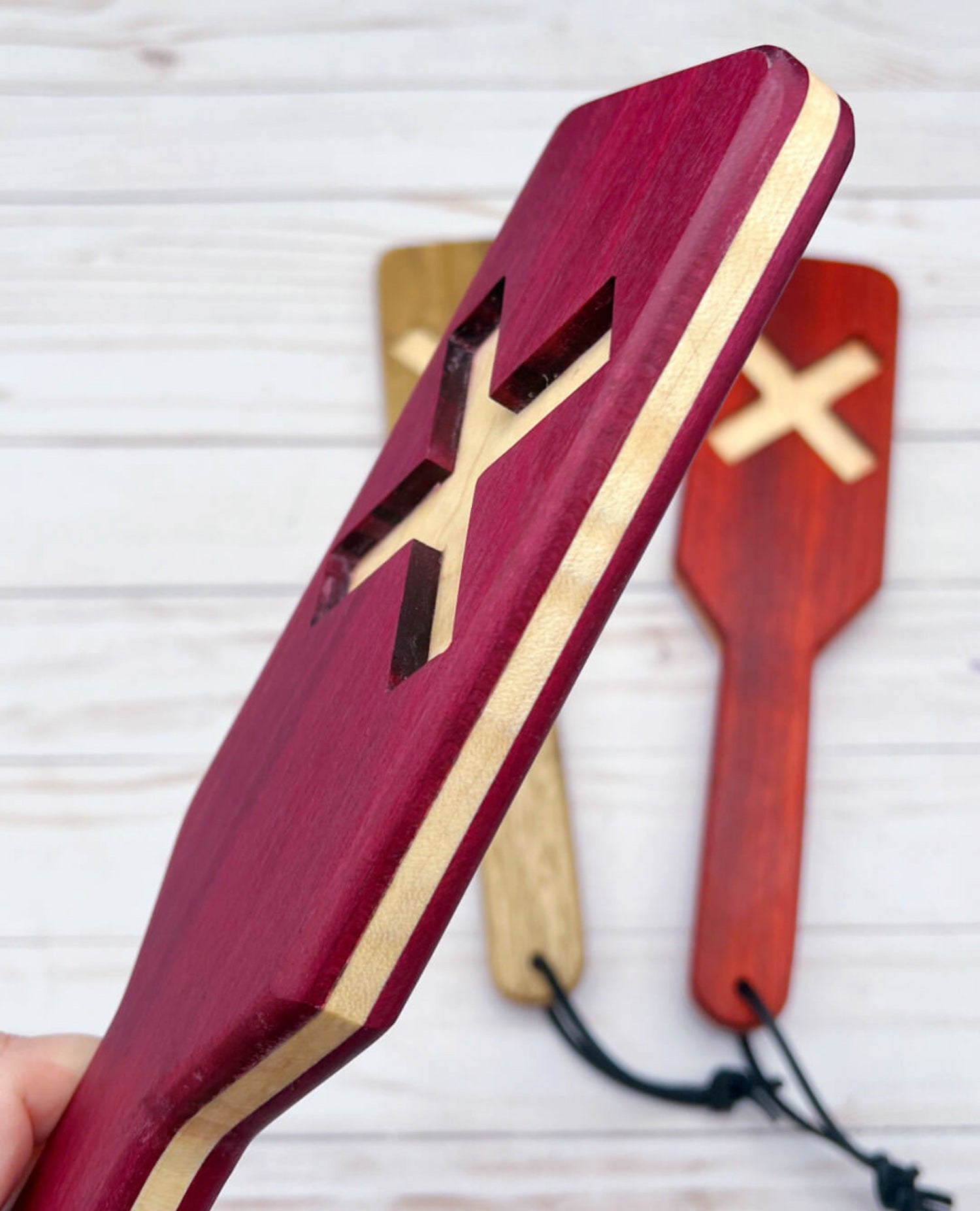 Handmade Wood Spanking Paddle – Kinky Hairbrush Paddle for Adults Unique Blades Runner