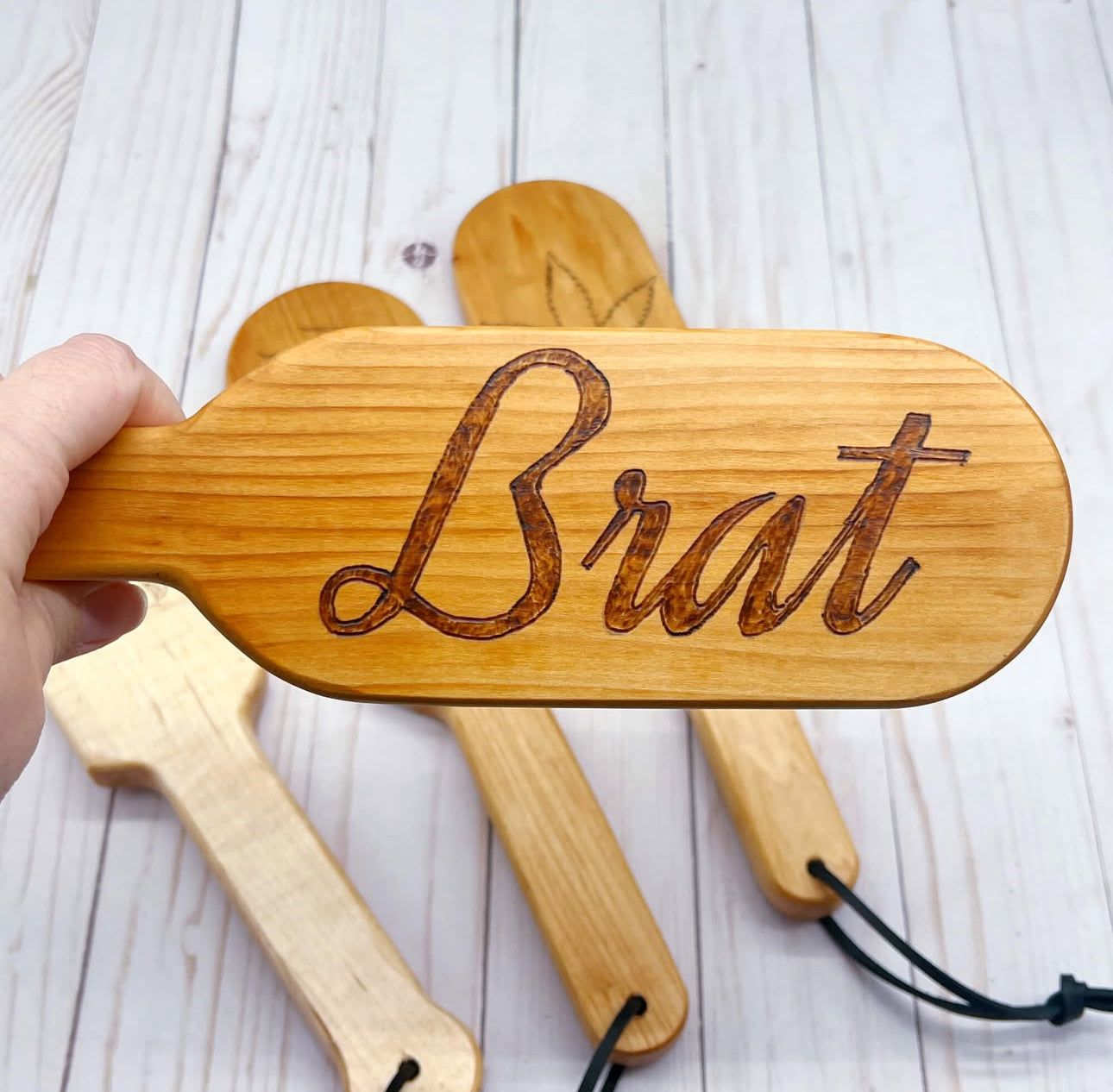 Wood Spanking Paddles & Hairbrush Paddle - Kinky BDSM Accessories Unique Blades Runner