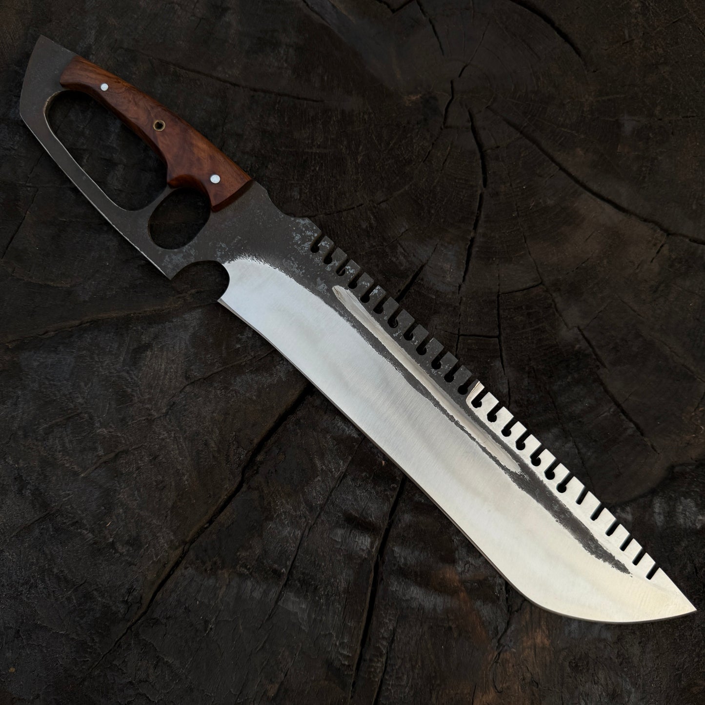 Sawback Bowie Knife – Handmade Hunting Knife with Sheath Unique Blades Runner