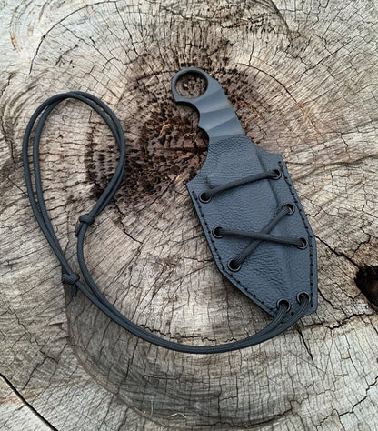 Tactical Neck Knife Full Tang | Black Ring Blade with Sheath – UBR Series Unique Blades Runner