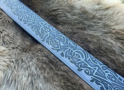 Arcane Fantasy Sword High Carbon Steel | Custom Engraved Sword Knight Blade Unique Blades Runner