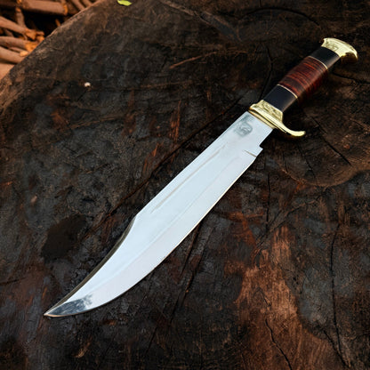Crocodile Dundee Knife - D2 Tool Steel With Stacked Leather Unique Blades Runner
