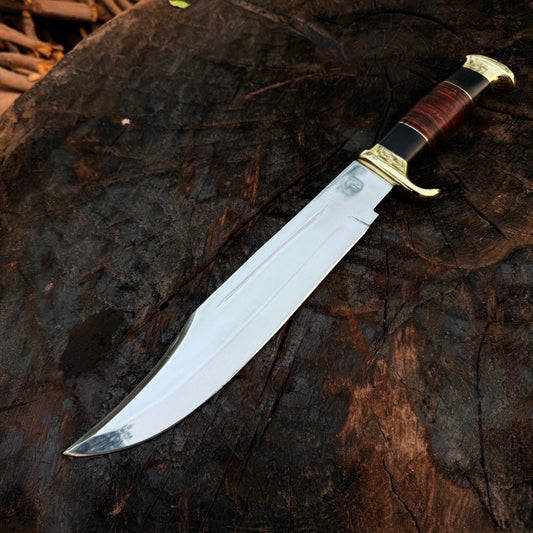 Crocodile Dundee Knife - D2 Tool Steel With Stacked Leather Unique Blades Runner