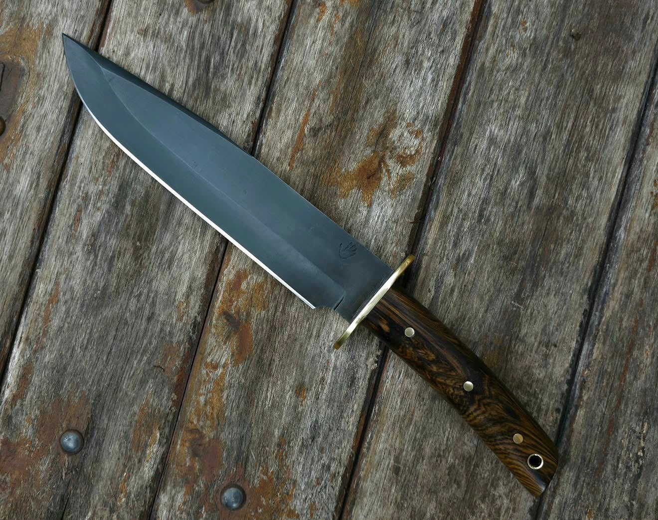 Classic Bowie Knife with Brass Guard | Hand Forged Outdoor Knife Unique Blades Runner