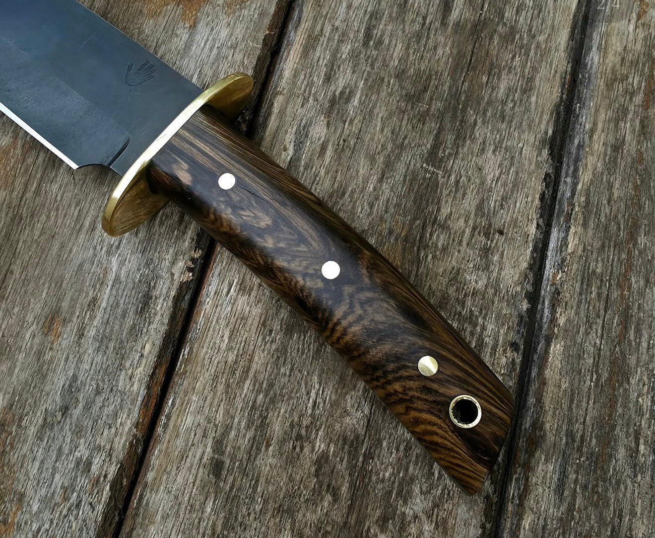 Classic Bowie Knife with Brass Guard | Hand Forged Outdoor Knife Unique Blades Runner