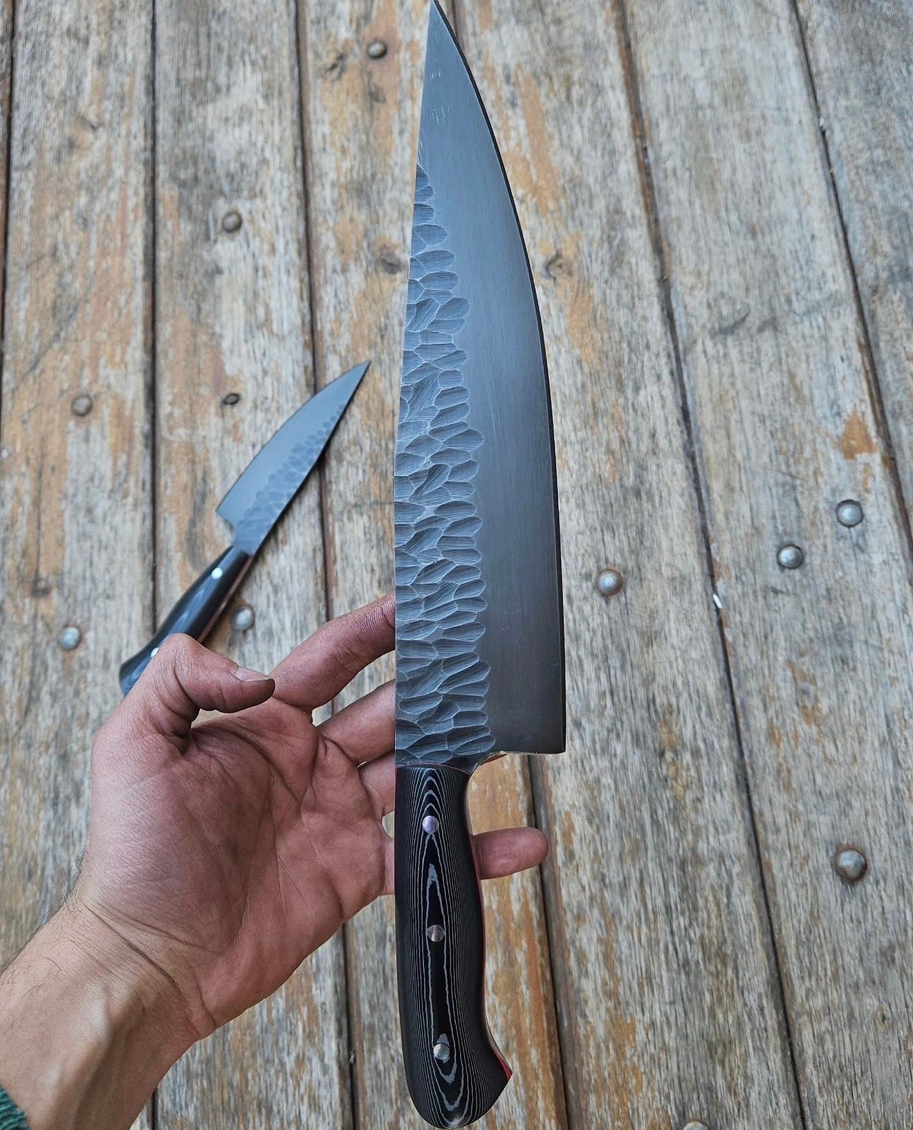 Handmade Kitchen Knife Set with Full Tang Micarta Handles Unique Blades Runner