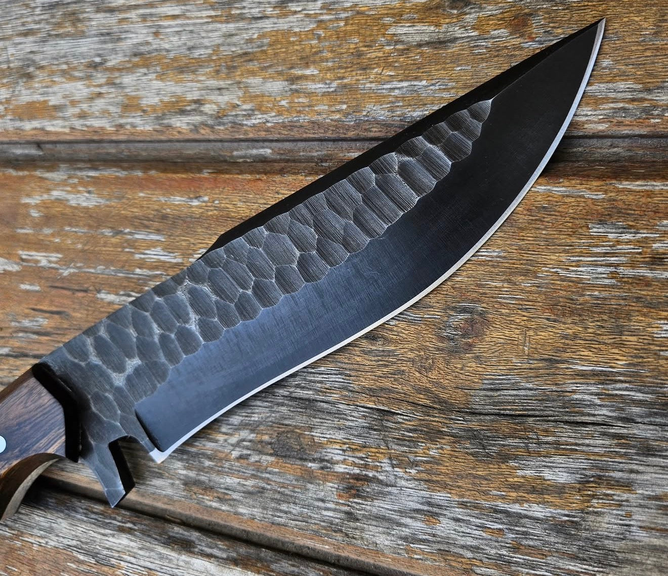 Fixed Blade Bowie Knife – Hand Forged Carbon Steel with Wood Handle Unique Blades Runner