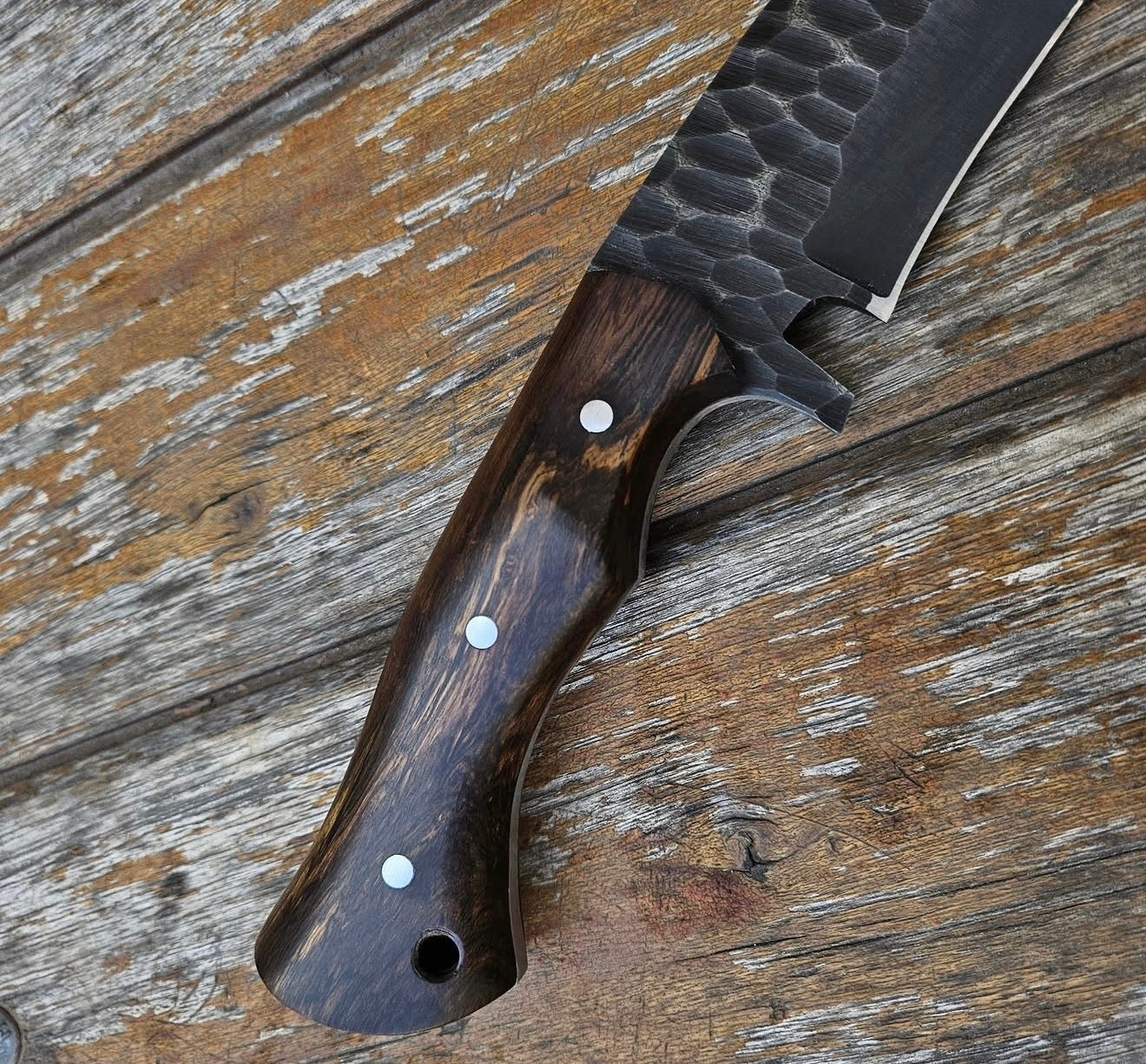 Fixed Blade Bowie Knife – Hand Forged Carbon Steel with Wood Handle Unique Blades Runner