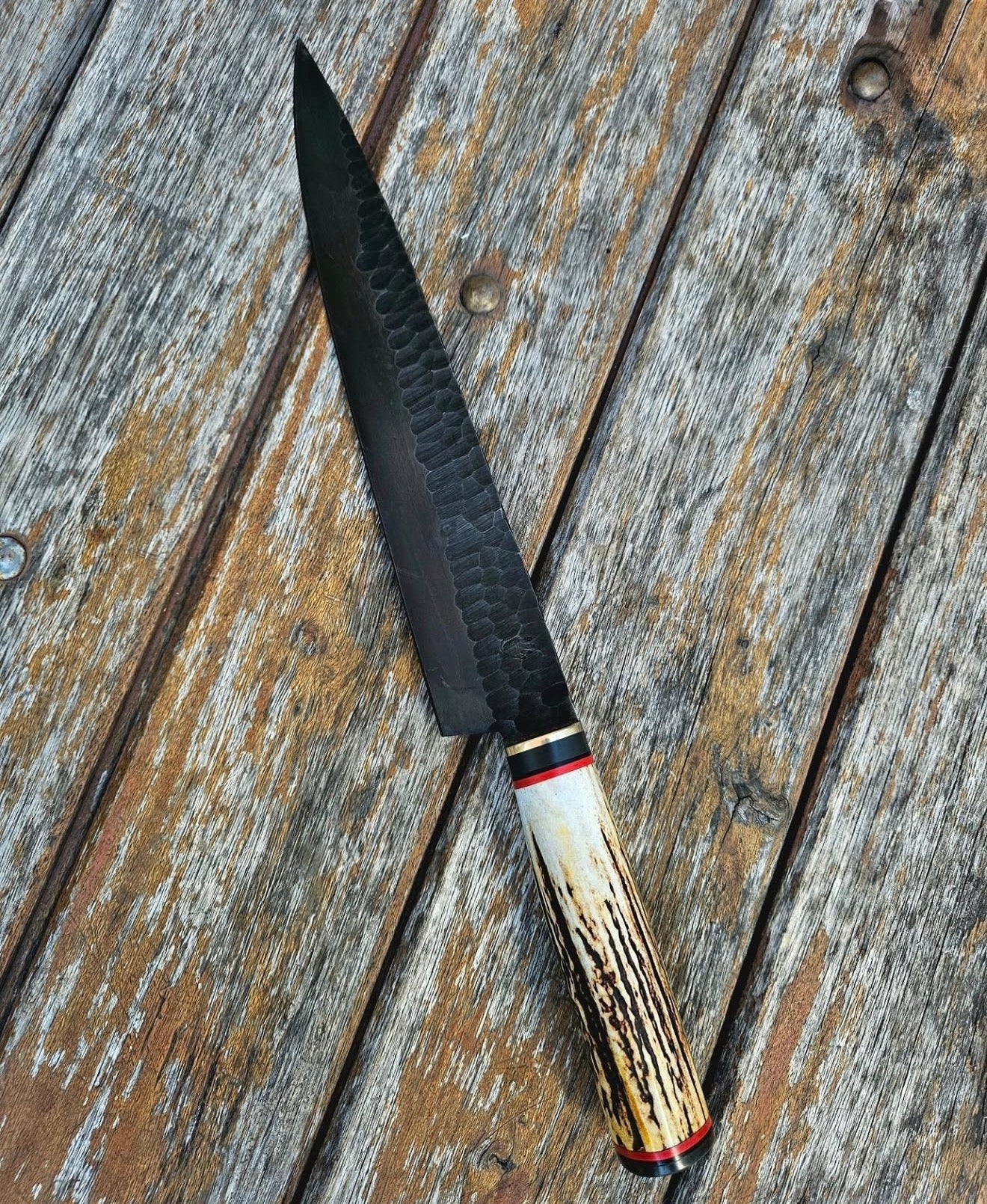Handmade Kiritsuke Chef Knife – Forged Chef Knife with Antler Handle Unique Blades Runner