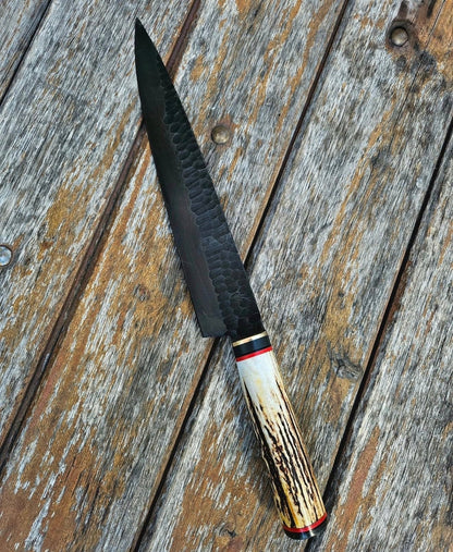 Handmade Kiritsuke Chef Knife – Forged Chef Knife with Antler Handle Unique Blades Runner