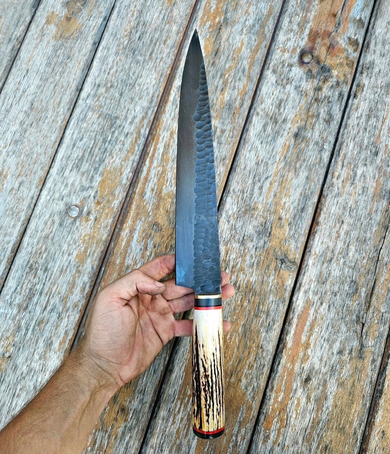 Handmade Kiritsuke Chef Knife – Forged Chef Knife with Antler Handle Unique Blades Runner