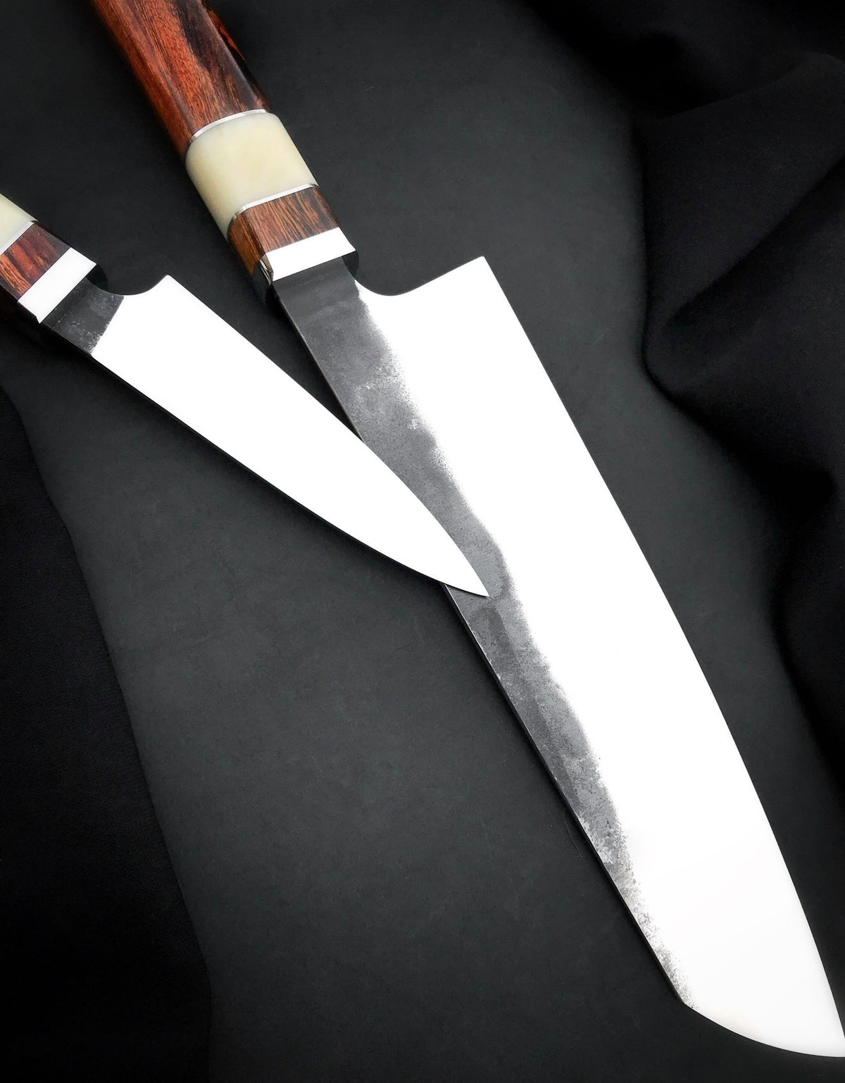 Chef and Paring Knife Set – Handmade 2-Piece 440C, Wood Handles