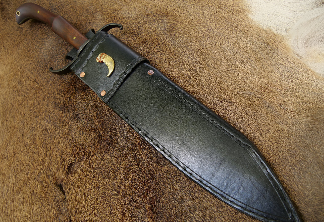 Handmade Arkansas Toothpick Bowie Knife With Wood Handle & Leather Sheath Unique Blades Runner