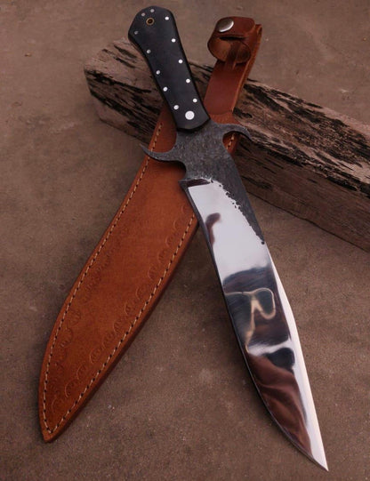 Handmade Mirror Polish Bowie knife - High Carbon Steel Blade with Micarta Handle Unique Blades Runner