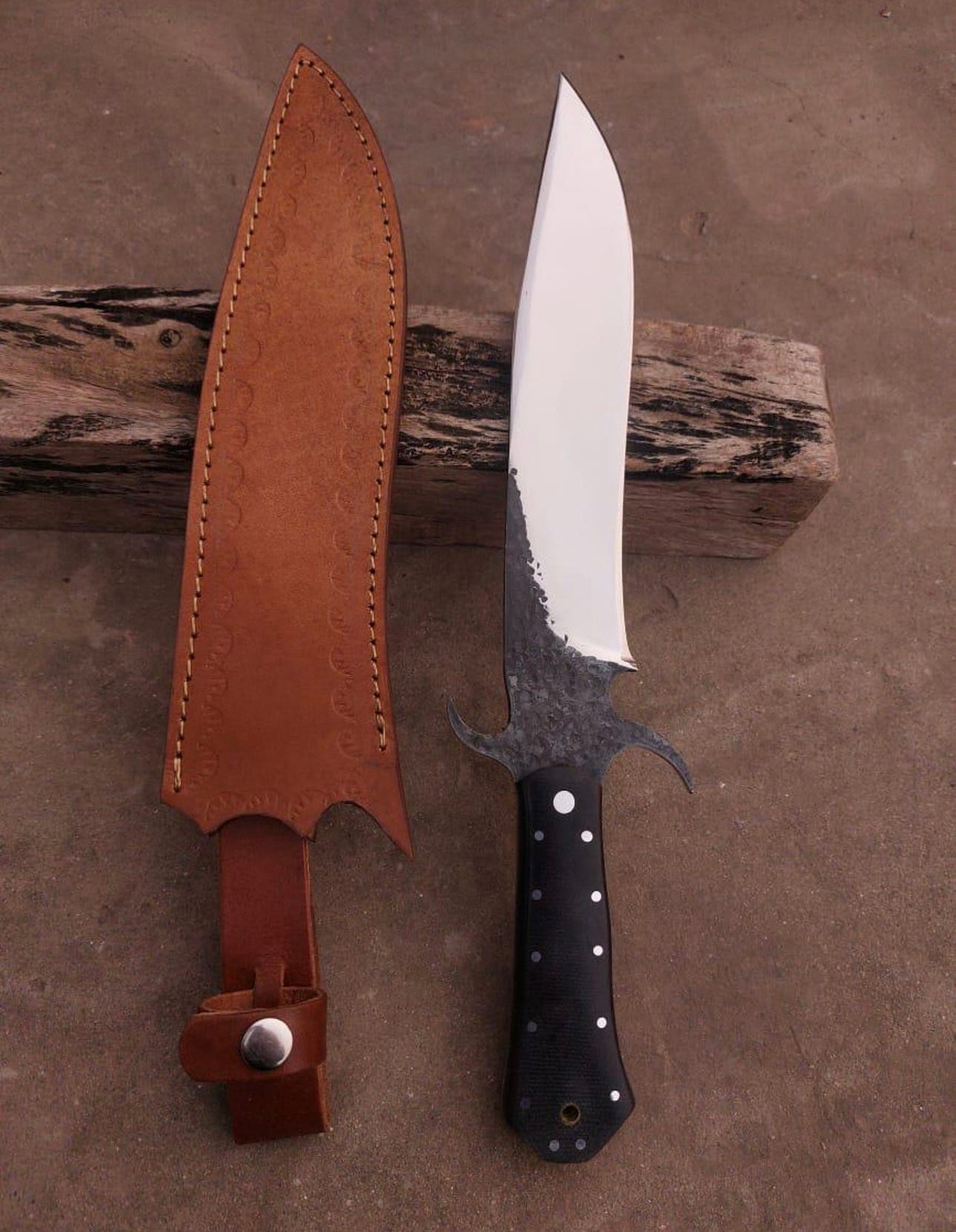Handmade Mirror Polish Bowie knife - High Carbon Steel Blade with Micarta Handle Unique Blades Runner
