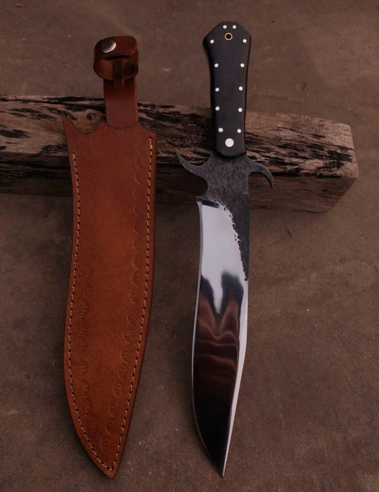 Handmade Mirror Polish Bowie knife - High Carbon Steel Blade with Micarta Handle Unique Blades Runner