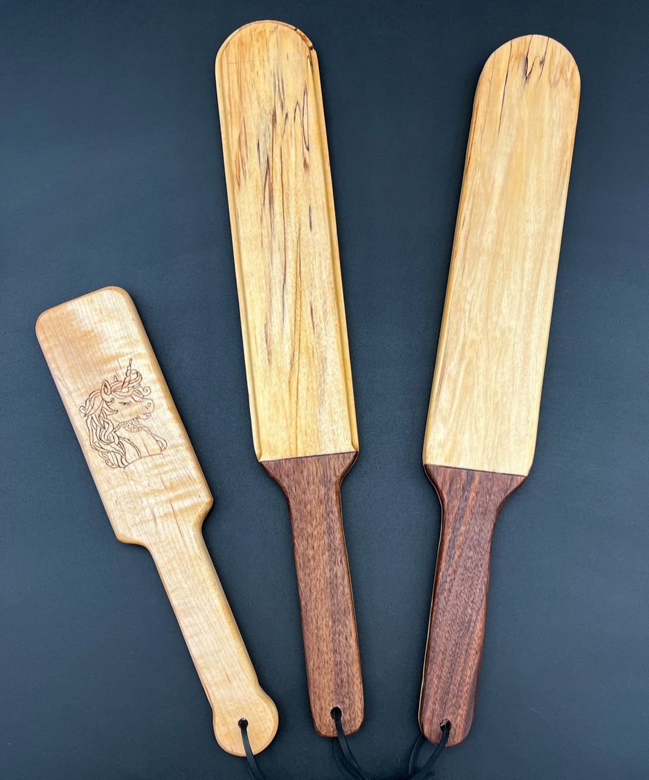 BDSM Spanking Paddle – Solid Wood Kinky Impact Play Paddle Unique Blades Runner