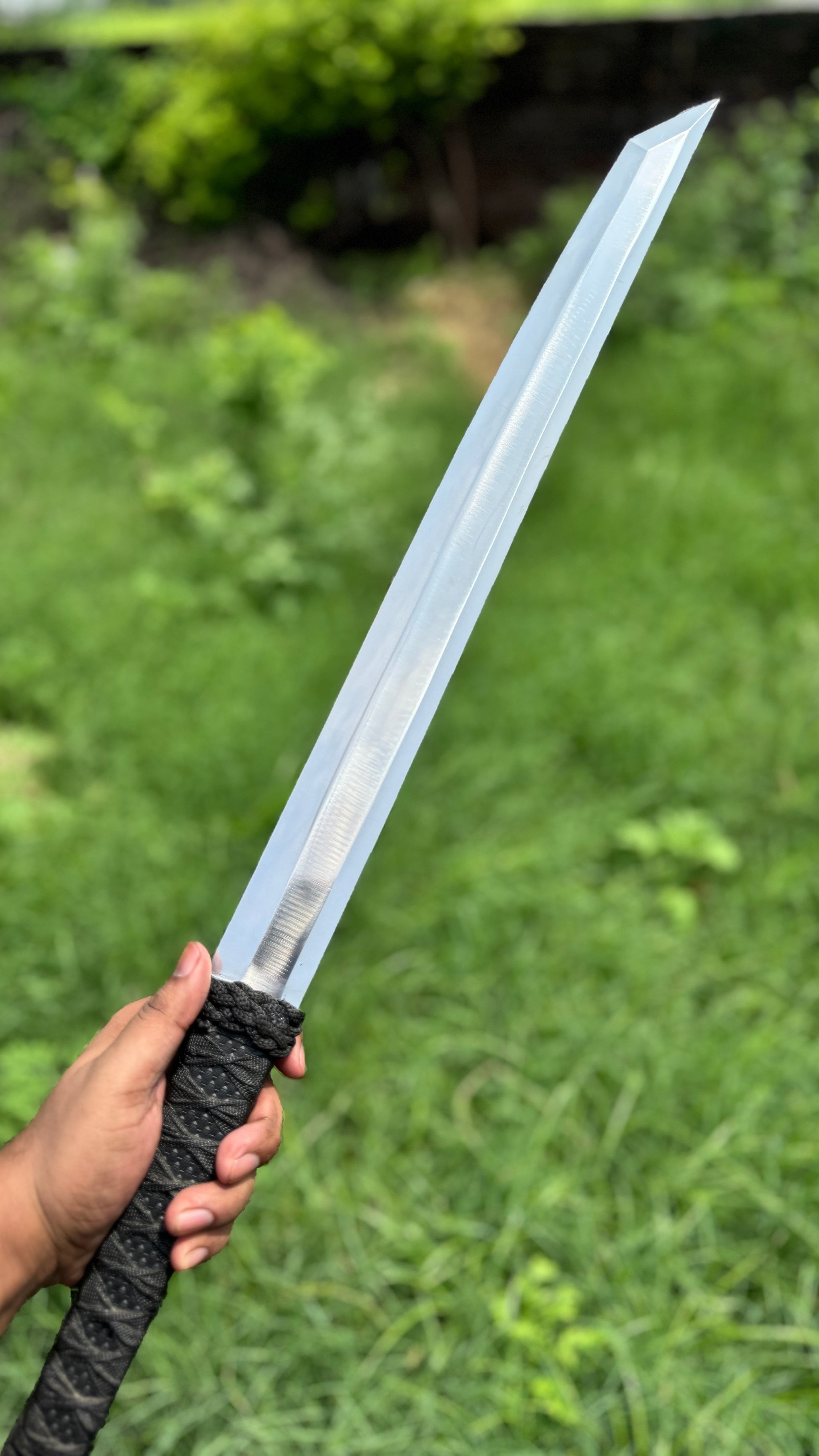 Japanese Tanto Sword Hand-Forged Carbon Steel Blade with Black Wrapped Handle Unique Blades Runner
