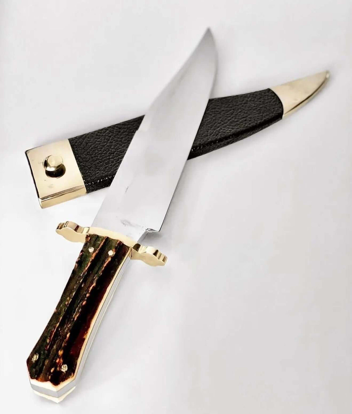 I*XL California Bowie style knife with stag horn handle
