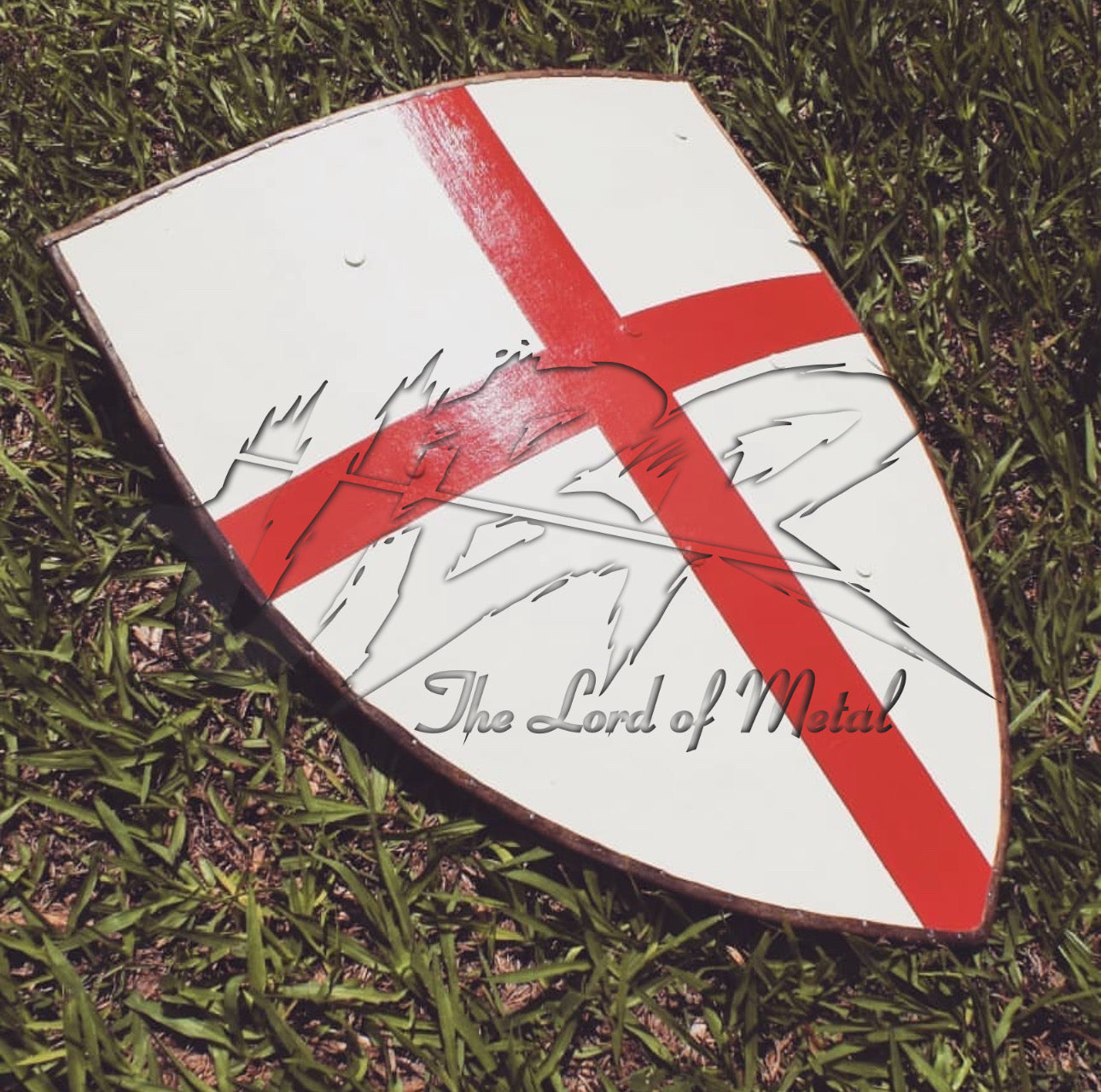 Knight Templar Crusader Heater Shield - Red Cross Medieval Shield