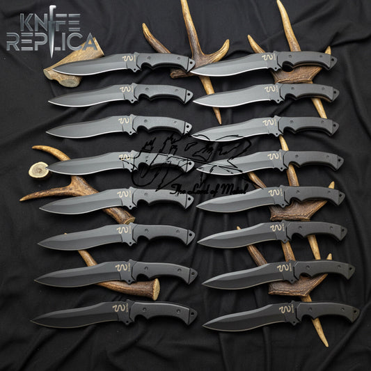 Lot of 20 Ada Wong Knife RE4 Replica | Black Coated Handmade Set Unique Blades Runner