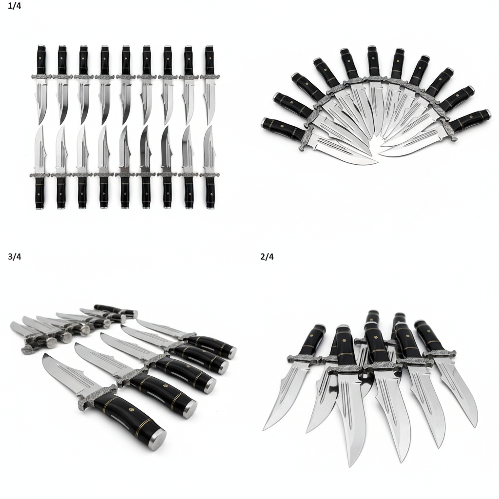 Lot of 20 D2 Steel Bowie Knives | Handmade Polished Blade Knife Set Unique Blades Runner