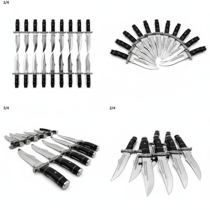 Lot of 20 D2 Steel Bowie Knives | Handmade Polished Blade Knife Set Unique Blades Runner