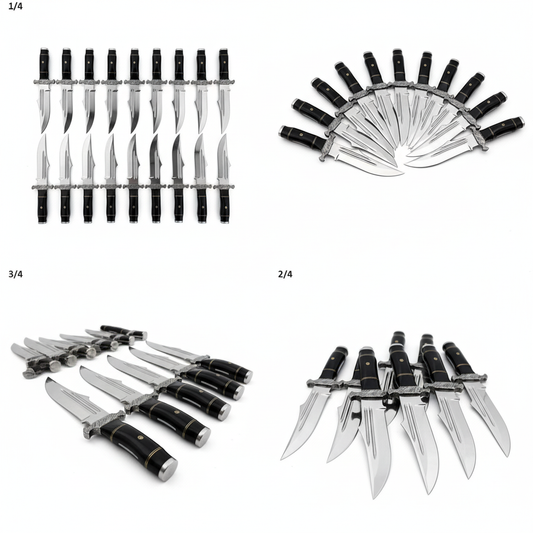 Lot of 20 D2 Steel Bowie Knives | Handmade Polished Blade Knife Set Unique Blades Runner