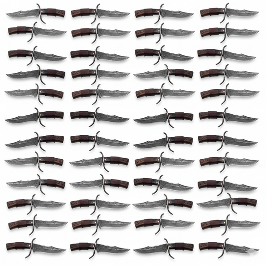 Lot of 50 Carbon Steel Bowie Knives | Handmade Bulk Knife Set with Sheaths Unique Blades Runner