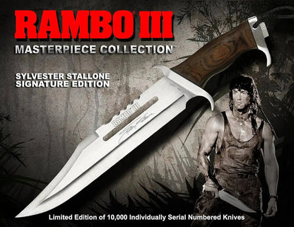 RAMBO 3 KNIFE SIGNATURE EDITION / Rambo Knives Masterpiece Collection / HCG 3 Sylvester Stallone Signature / CERTIFICATE and BOX EDITION / RAMBO 3 KNIFE Unique Blades Runner