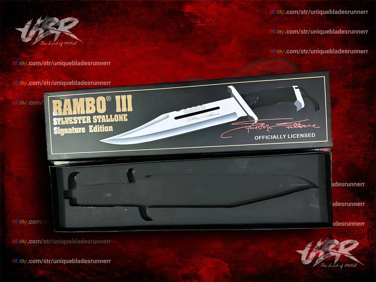 RAMBO 3 KNIFE SIGNATURE EDITION / Rambo Knives Masterpiece Collection / HCG 3 Sylvester Stallone Signature / CERTIFICATE and BOX EDITION / RAMBO 3 KNIFE Unique Blades Runner