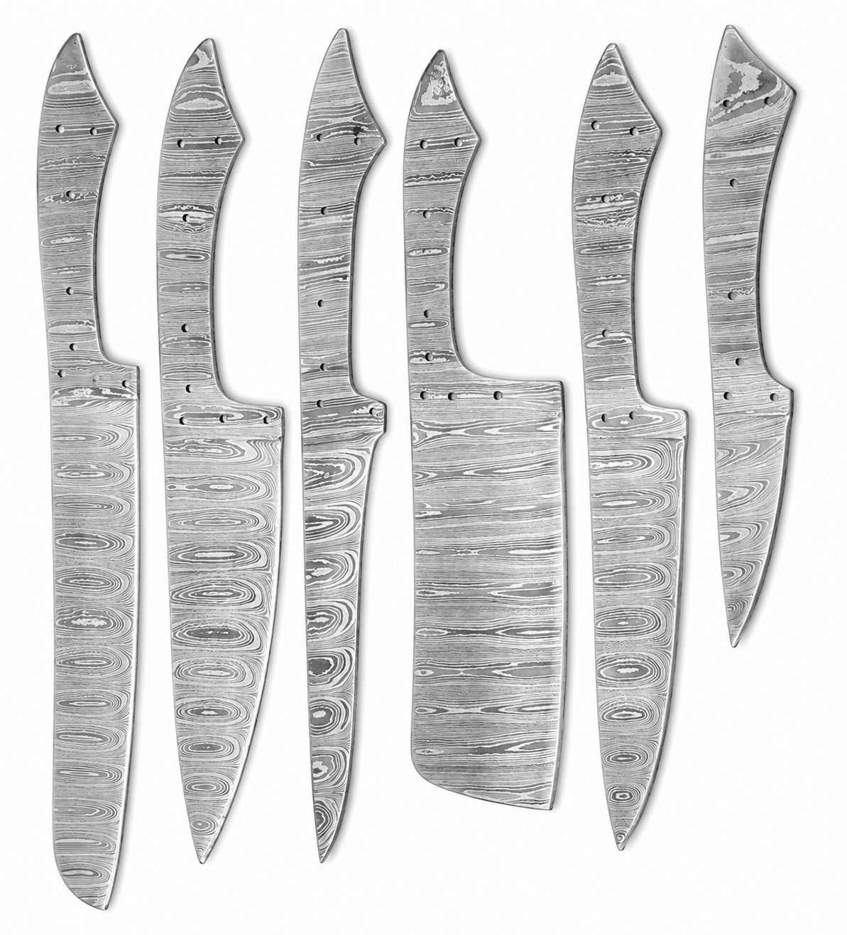 Small Damascus paring knife blank with layered pattern