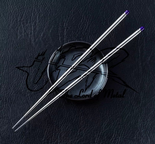 UBR Custom Handmade Stainless Steel Chopsticks - Non-Slip - Best Gift Set