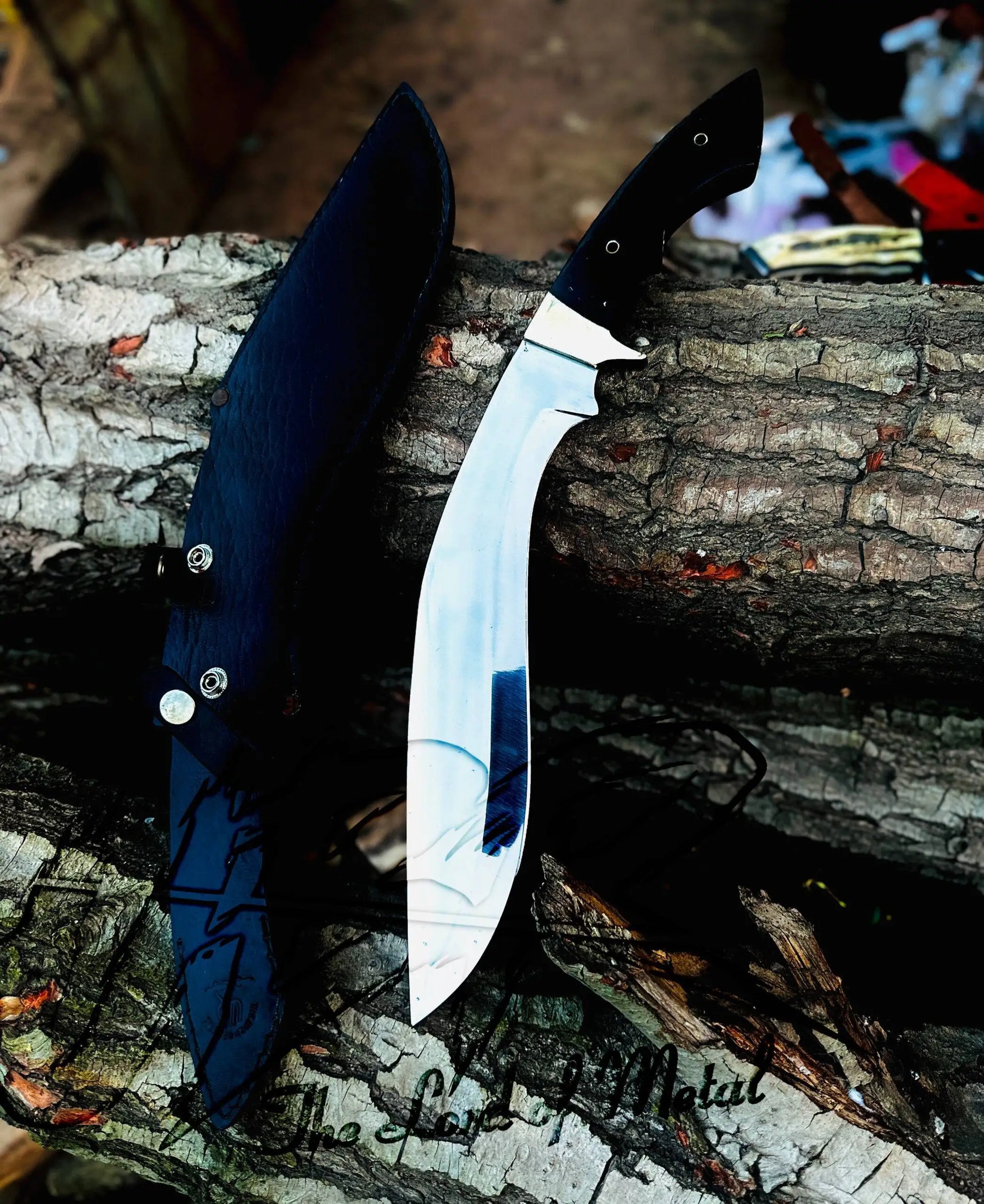 UBR Handmade D2 Tool Steel Kukri Knife with Micarta Handle & Leather Sheath