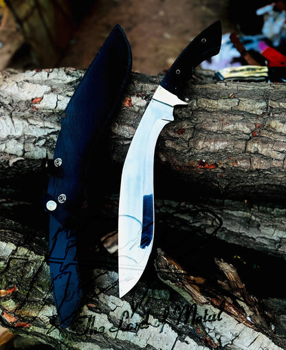 UBR Handmade D2 Tool Steel Kukri Knife with Micarta Handle & Leather Sheath